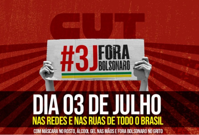 #3J | Manifestações pelo Fora Bolsonaro ocupam as ruas no sábado 03/07