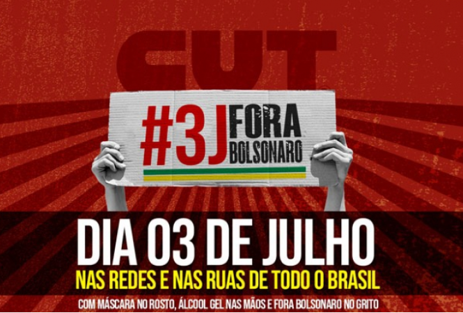 #3J | Manifestaes pelo Fora Bolsonaro ocupam as ruas no sbado 03/07