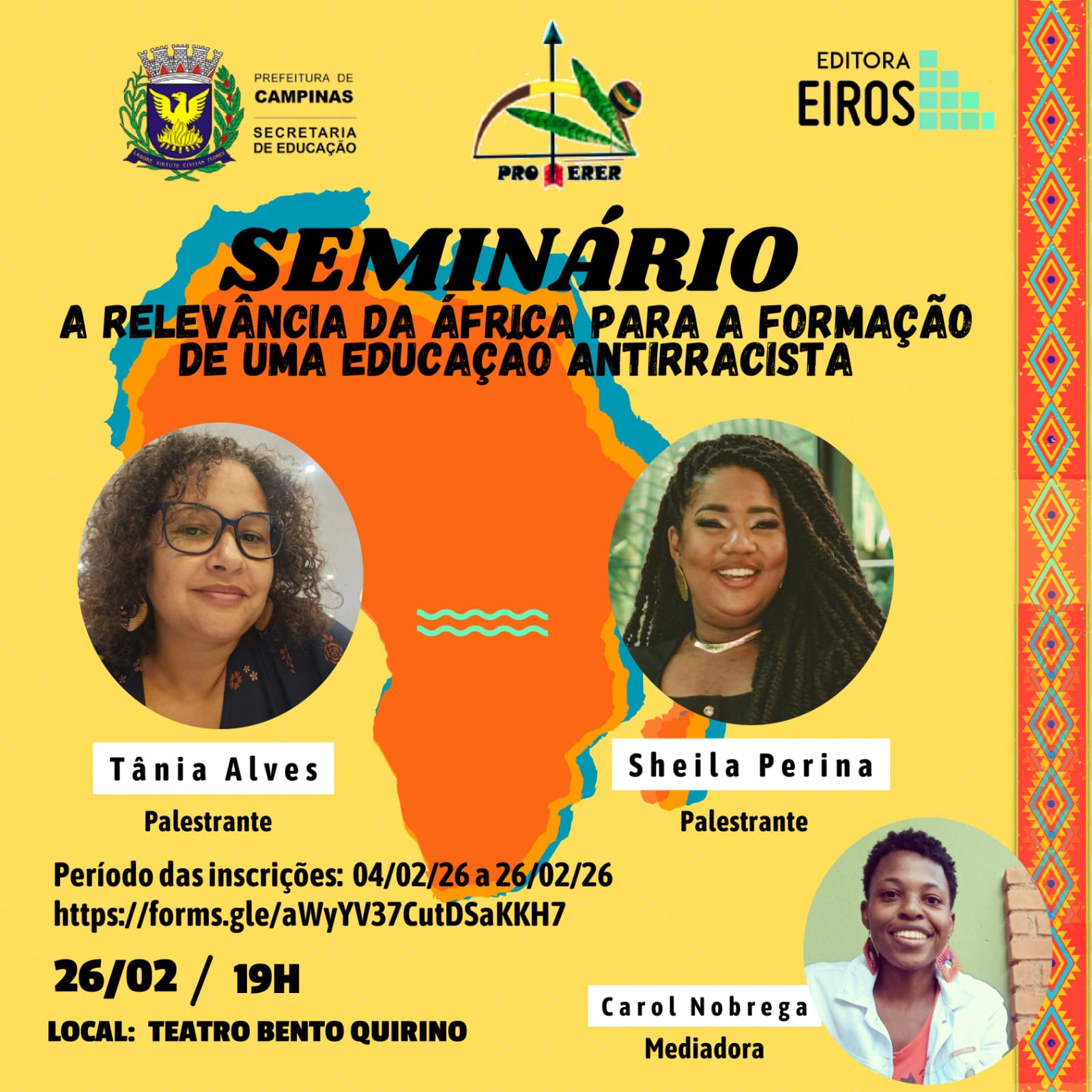 Seminário debate a importância de incluir a história dos povos africanos na educação